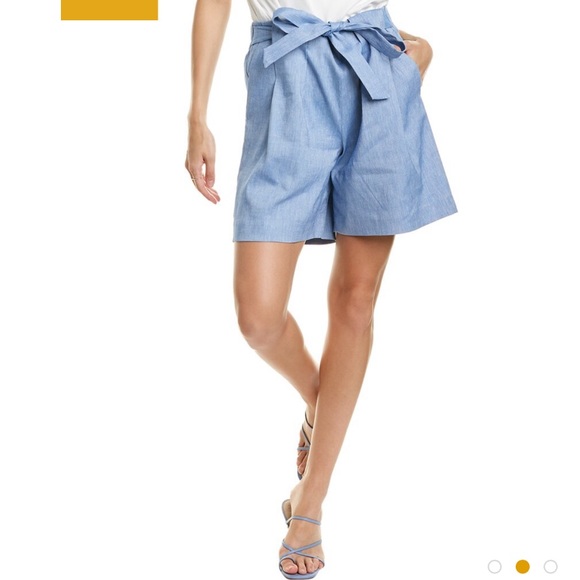 ST.JOHN COLLECTION Blue Linen Belted Shorts-NWT-S - Picture 2 of 5